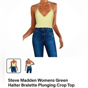 Steve Madden vintage sz small women’s halter top, adjustable backless crop top